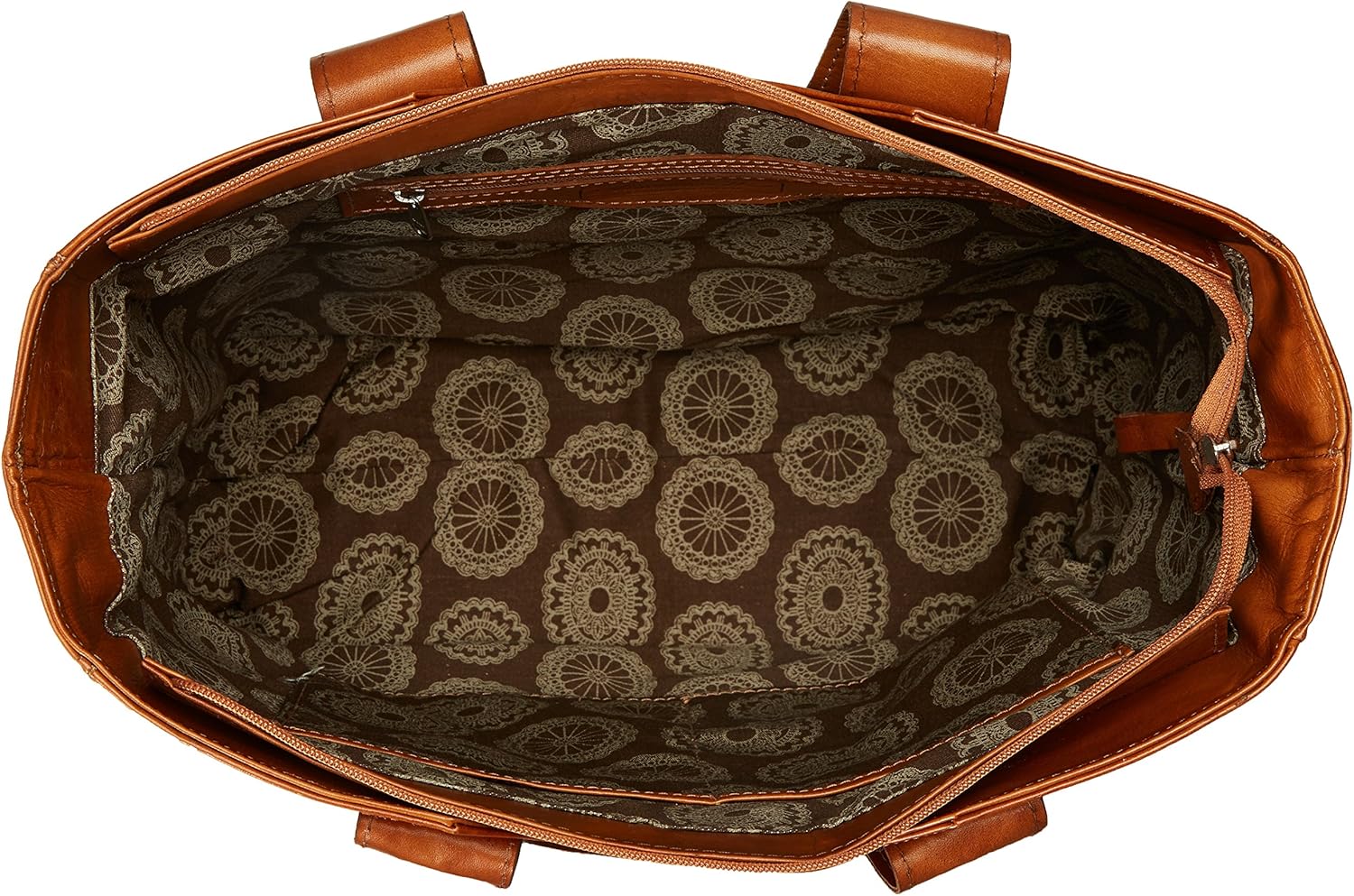 American West Hand Tooled Handcrafted 100% Genuine Leather Large Zip-Top Tote Purse for Women Mohave Canyon Collection | Fits a 15" laptop