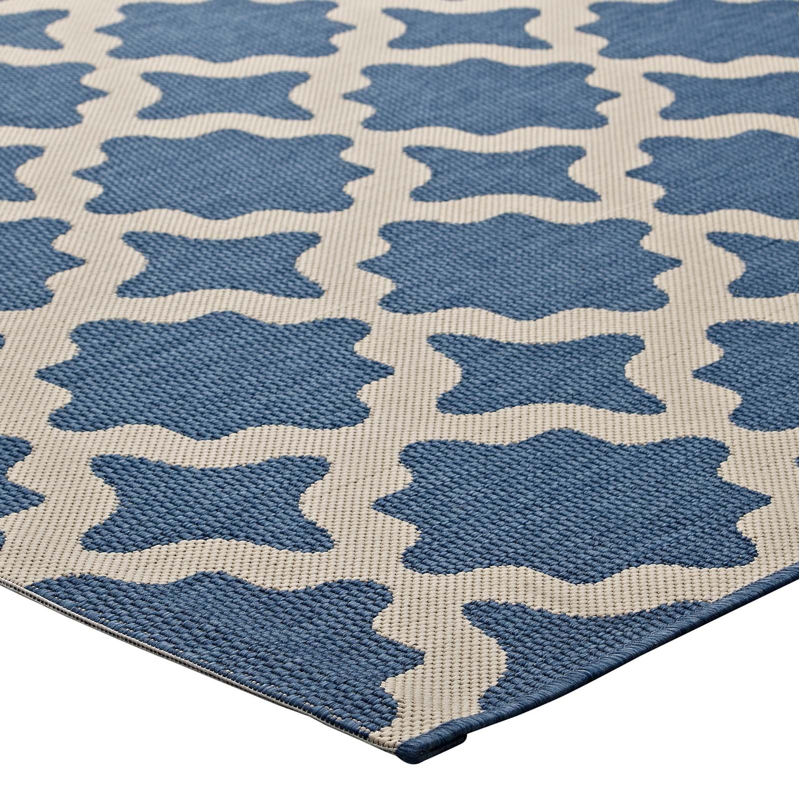 Modway Area Rug Blue and Beige R-1139C-58