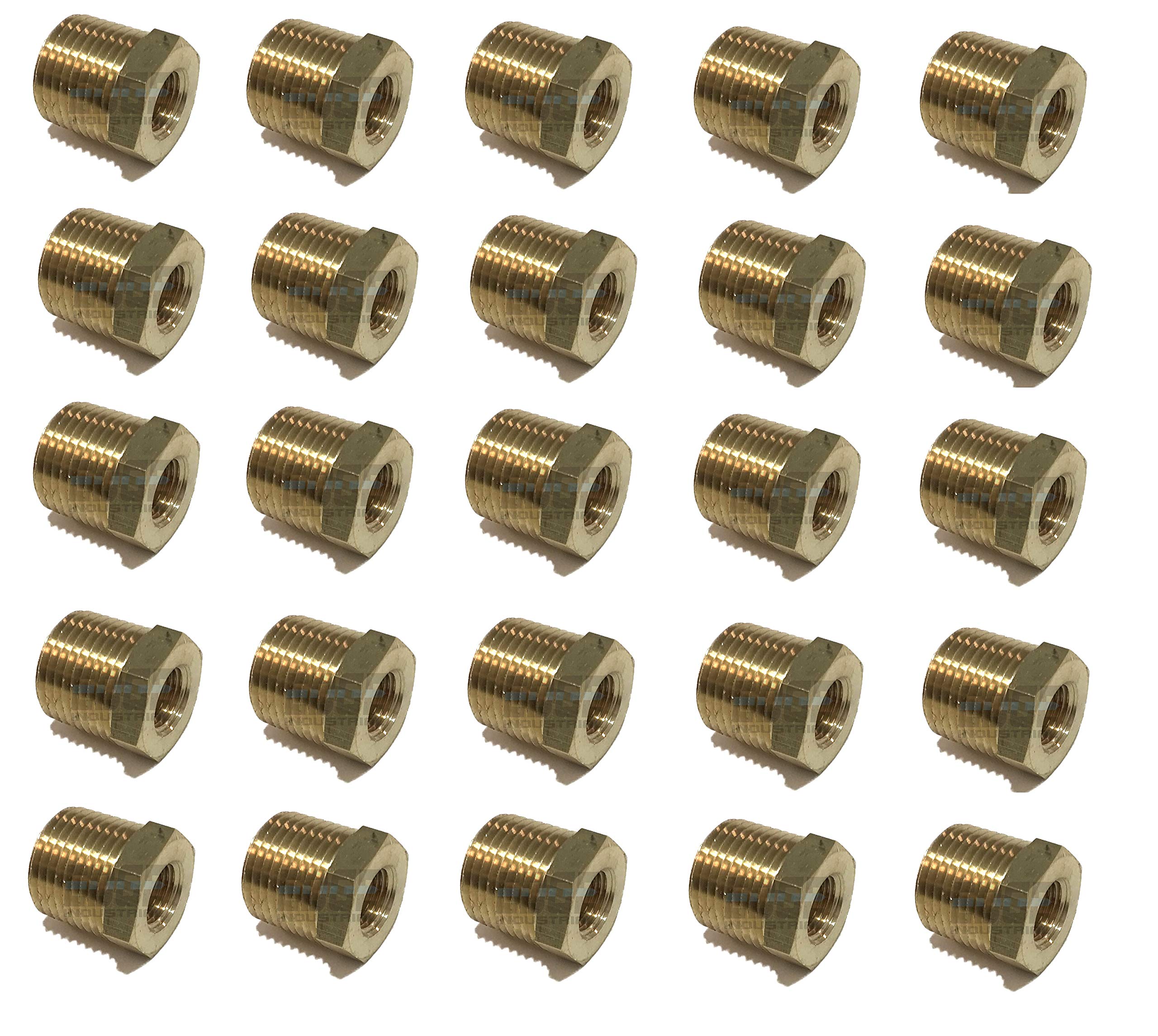 Lot de 025 bagues hexagonales en laiton 1 cm mâle NPT x 0,3 cm femelle NPT carburant/air/eau/huile/gaz WOG