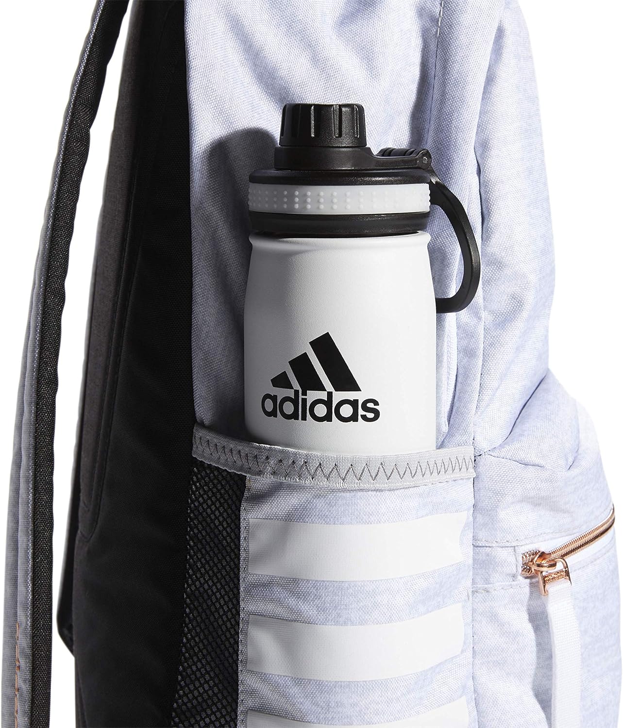 adidas Classic 3S Backpack, Jersey White/White/Rose Gold, One Size
