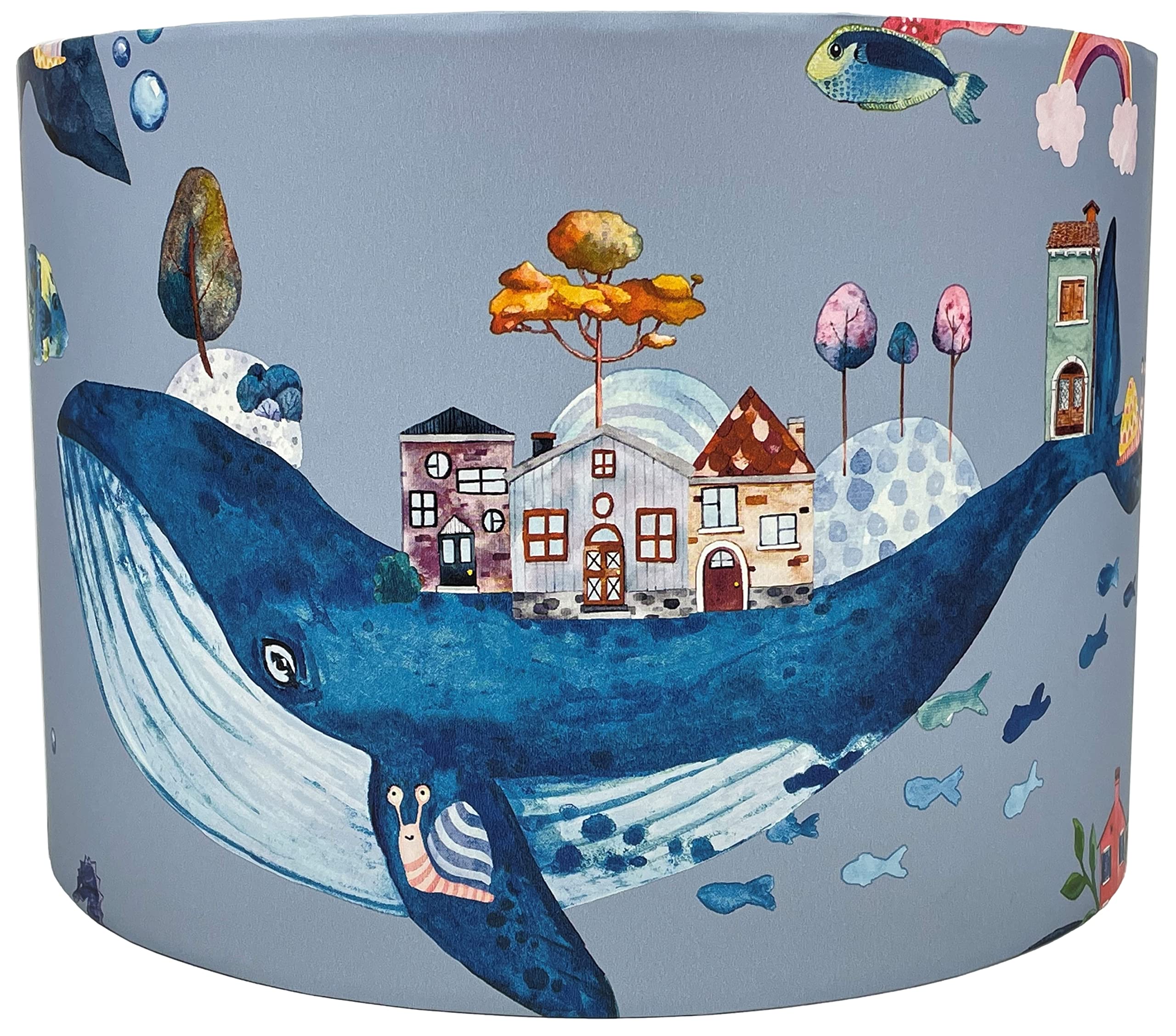Lampshade Kings Blue Or Teal Kids Nautical Lampshade Ceiling Light Shade - Perfect For Children's Ocean Fish Sea Whale Themed Bedroom Nursery Coastal Decor Blue