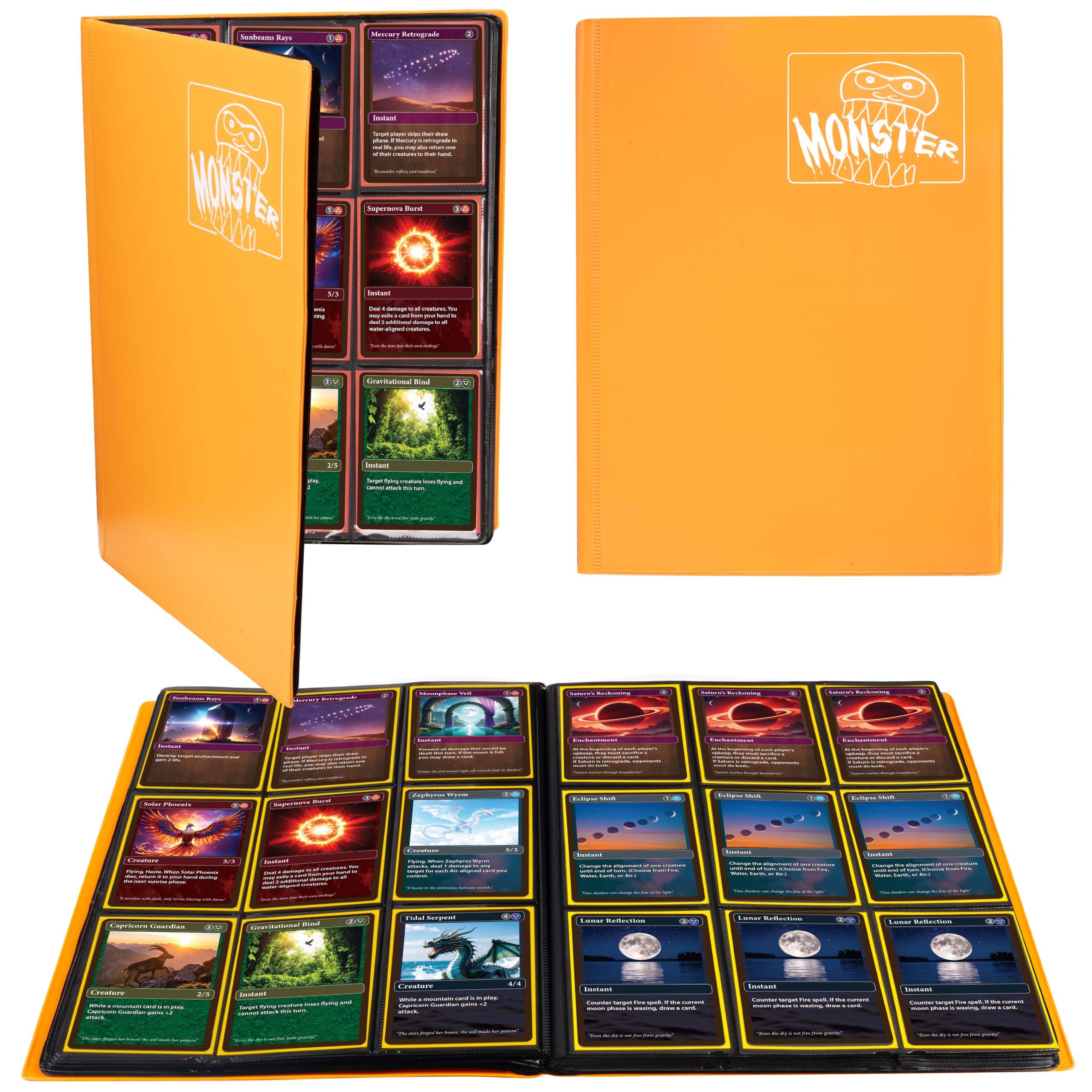 Amazon.com: 9 Pocket Trading Card Binder- Matte Orange Album w