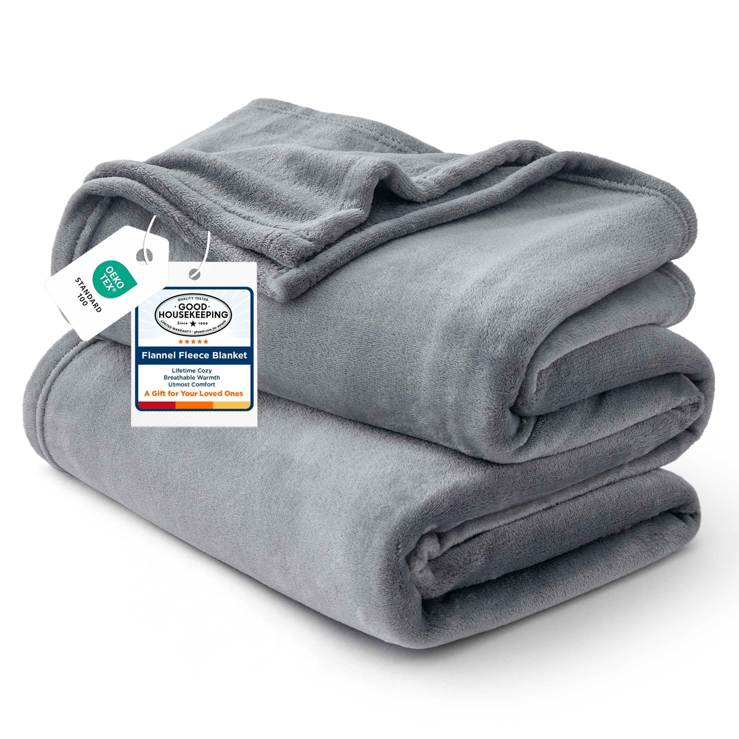 BedsureBedsure GentleSoft Fleece King Size Blankets for Bed Grey - Soft Lightweight Plush Cozy Fuzzy Luxury Warm Winter Blanket Microfiber, Room Home Decor Gifts for Women and Men, 108x90 inchesOEKO-TEX STANDARD 100