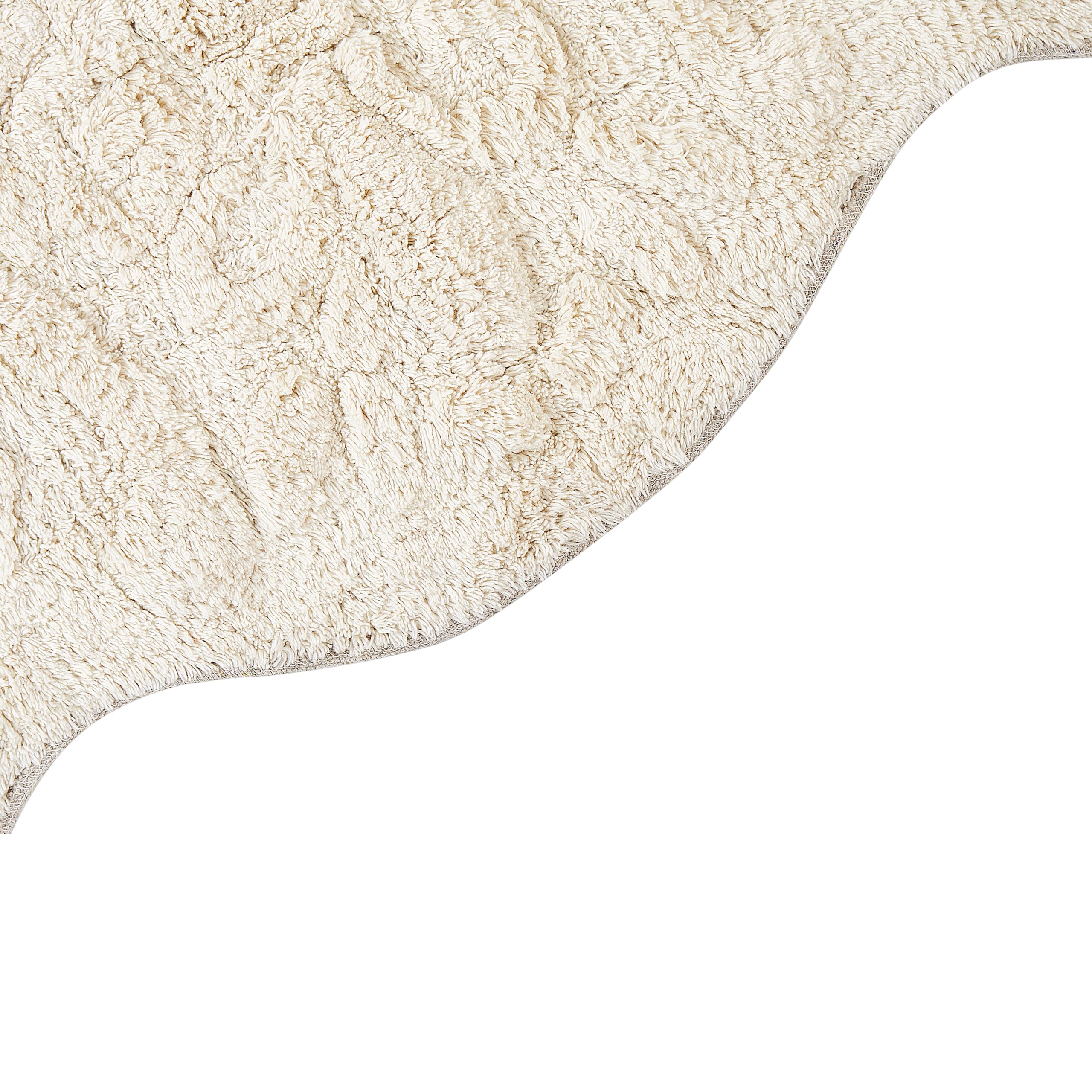Beliani Tappeto da bagno moderno in cotone di forma irregolare 150 x 60 cm Modello decorativo Accessori da bagno Beige