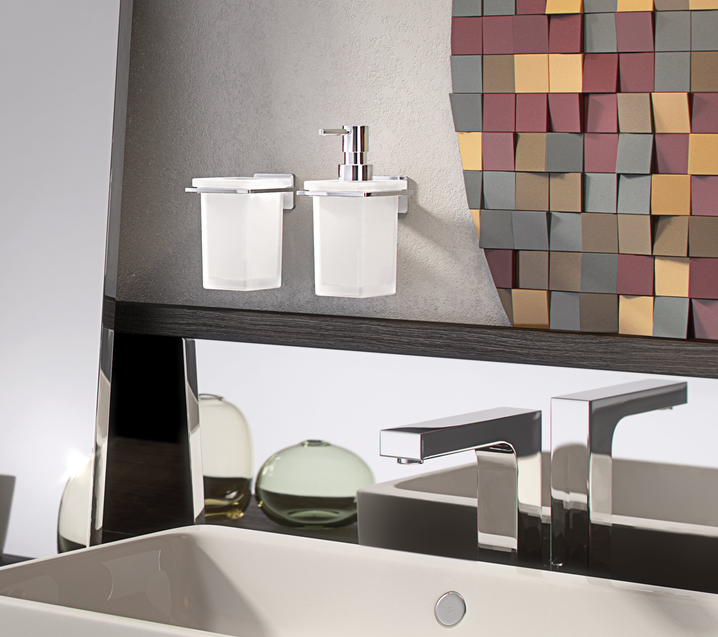 Gedy 44101300200 Atena Wall Brush Holder, Chrome