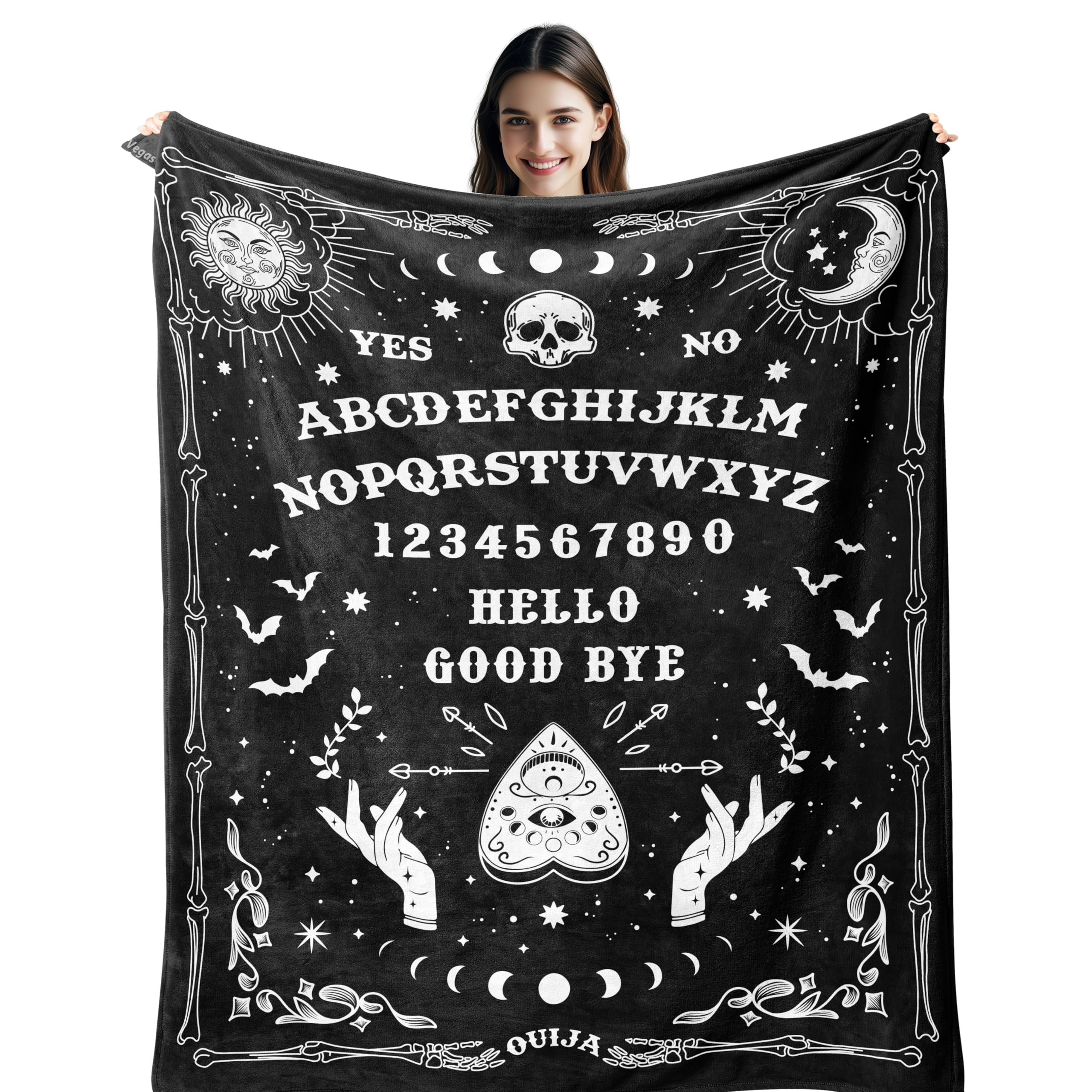 Plaid gothique sorcière Vegas jeté de lit Halloween 150x130cm