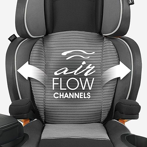 Vista 24 de Chicco KidFit ClearTex Plus 2 en 1 Asiento elevador de posicionamiento de cinturón, asiento elevador sin respaldo y respaldo alto, para niños de 4