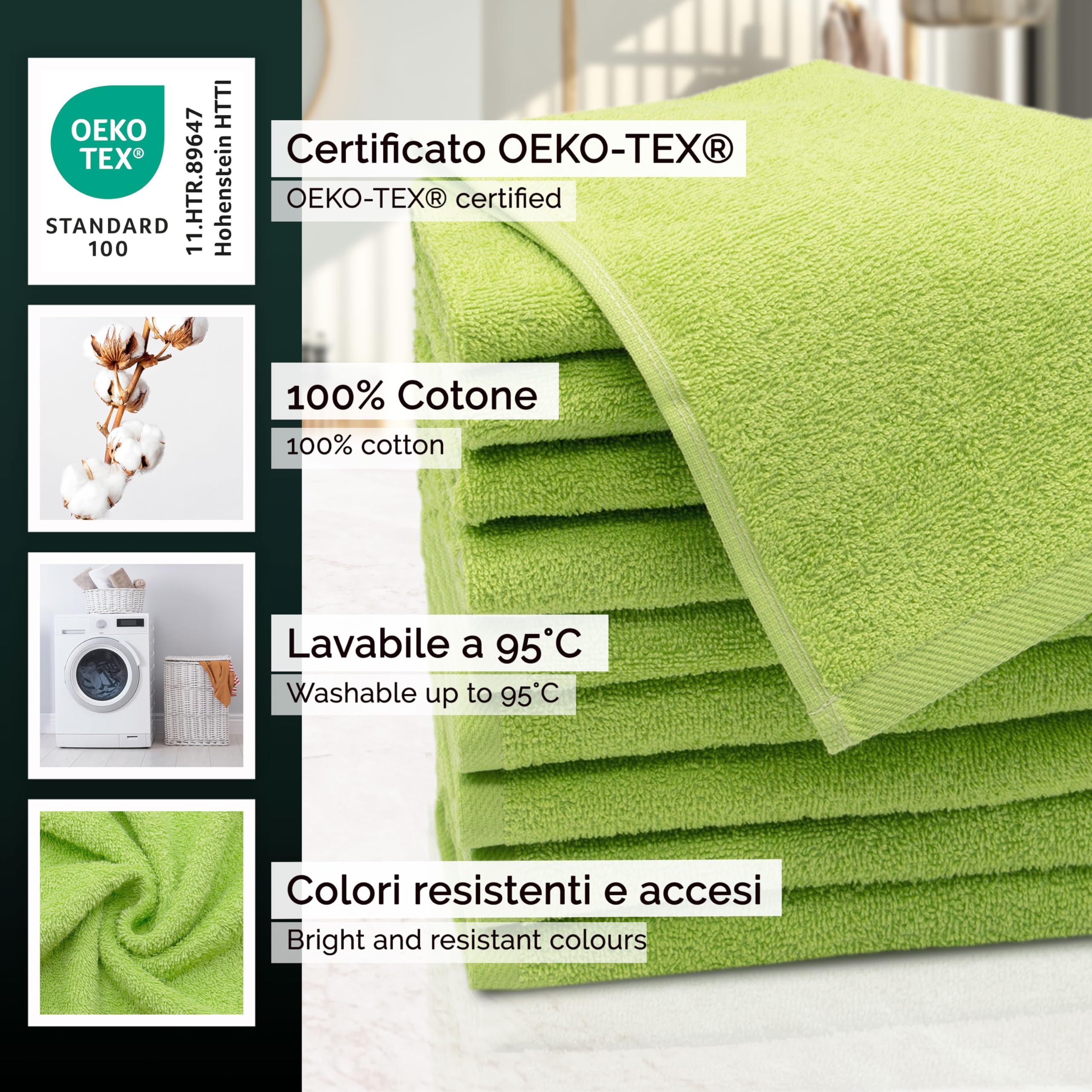 10 Asciugamani Ospiti 30x50 Cm - Cotone Morbido, Grigio, Qualità Alberghiera - Foto 8