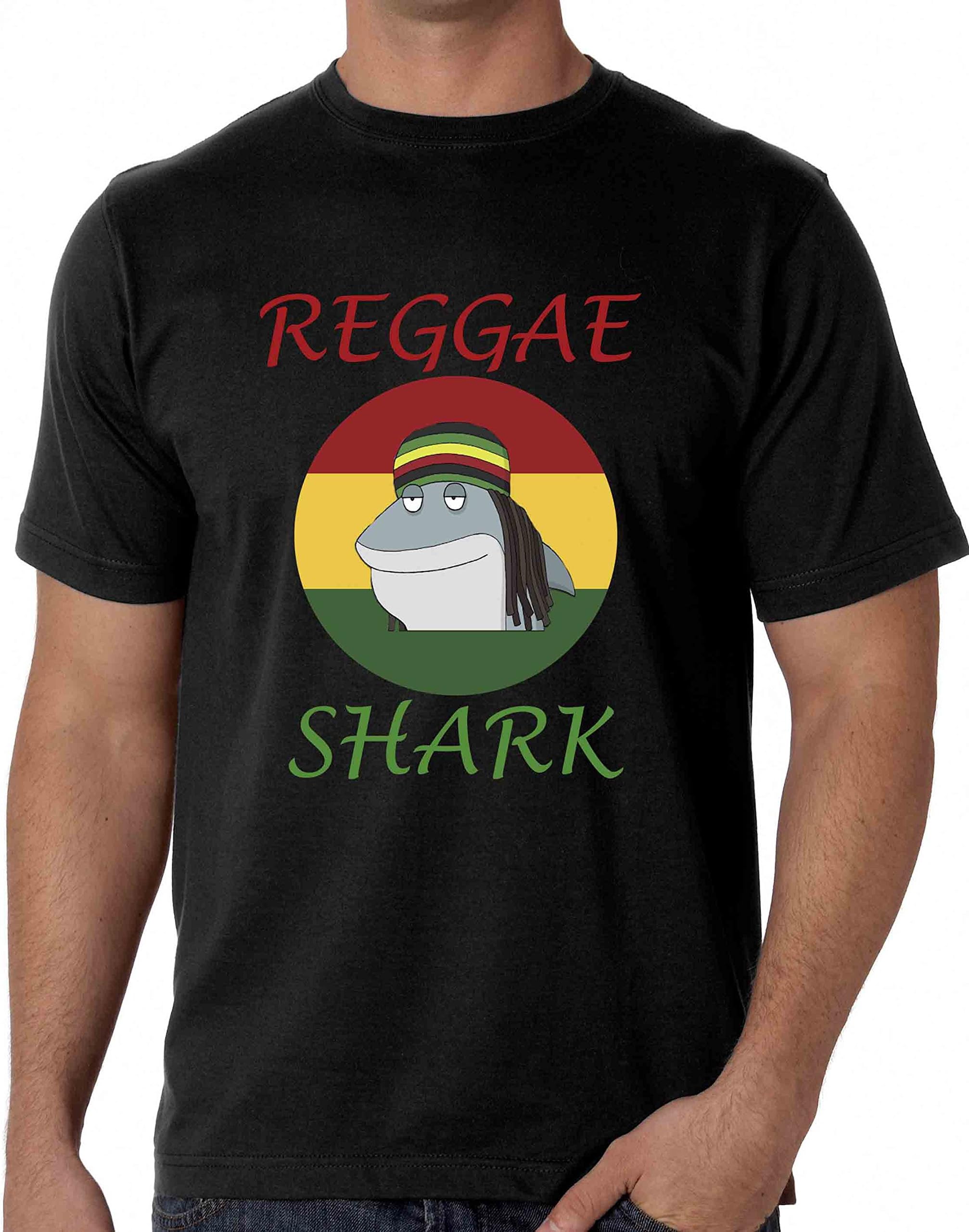 DETOURN Reggae Shark Rasta Cool Man T-Shirt