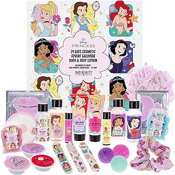 mad beauty   Disney princess advent calendar with 24 make up & cosmetic products wellness advent calendar principles for women with face mask bodylotion hair rubber   christmas calendar beauty
