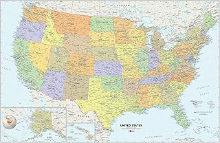 WallPops WPE99073 USA Dry Erase Map, Multicolor