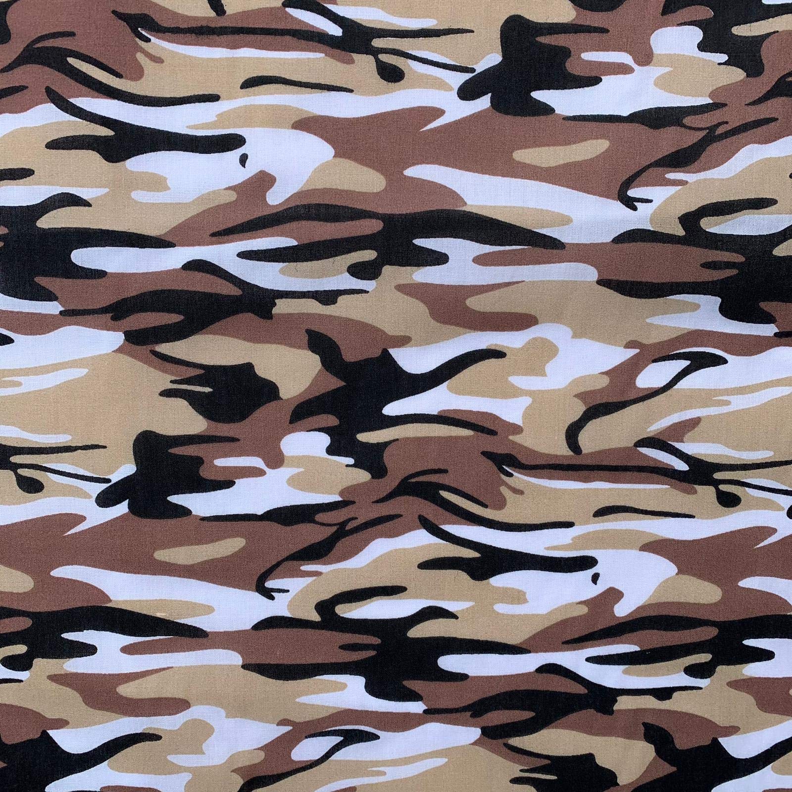 Discover Lifestyle & Fashion Fabrics Beige Camouflage Design Novelty Children's Poly Cotton Printed Dress Craft Fancy Dress Fabric Material | 45" - 112 Cm | Sold Per Half Metre (Beige)