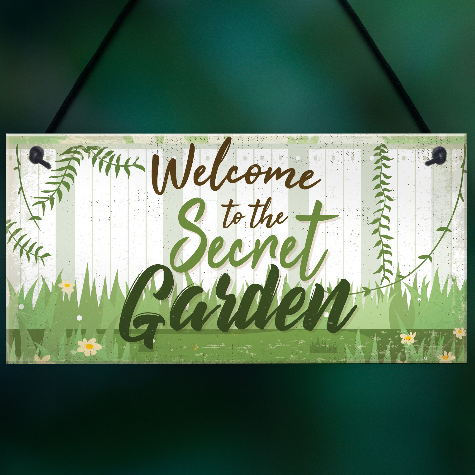 Amazon.co.jp: Welcome to the Secret Garden Hanging Plaque Garden 