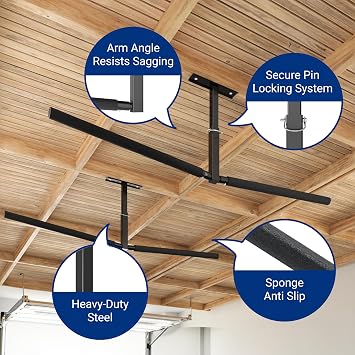 FLEXIMOUNTS Double Arm Adjustable Overhead Ladder Rack, 71.5 Arms