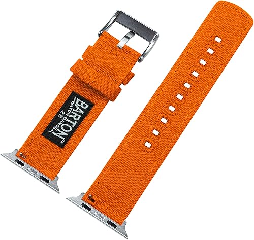 Miniatura 10 de Barton Watch Bands - Correas de reloj de lona y acero inoxidable, liberación rápida, color a elegir, compatible con todos los relojes Apple 1, 2, 3,