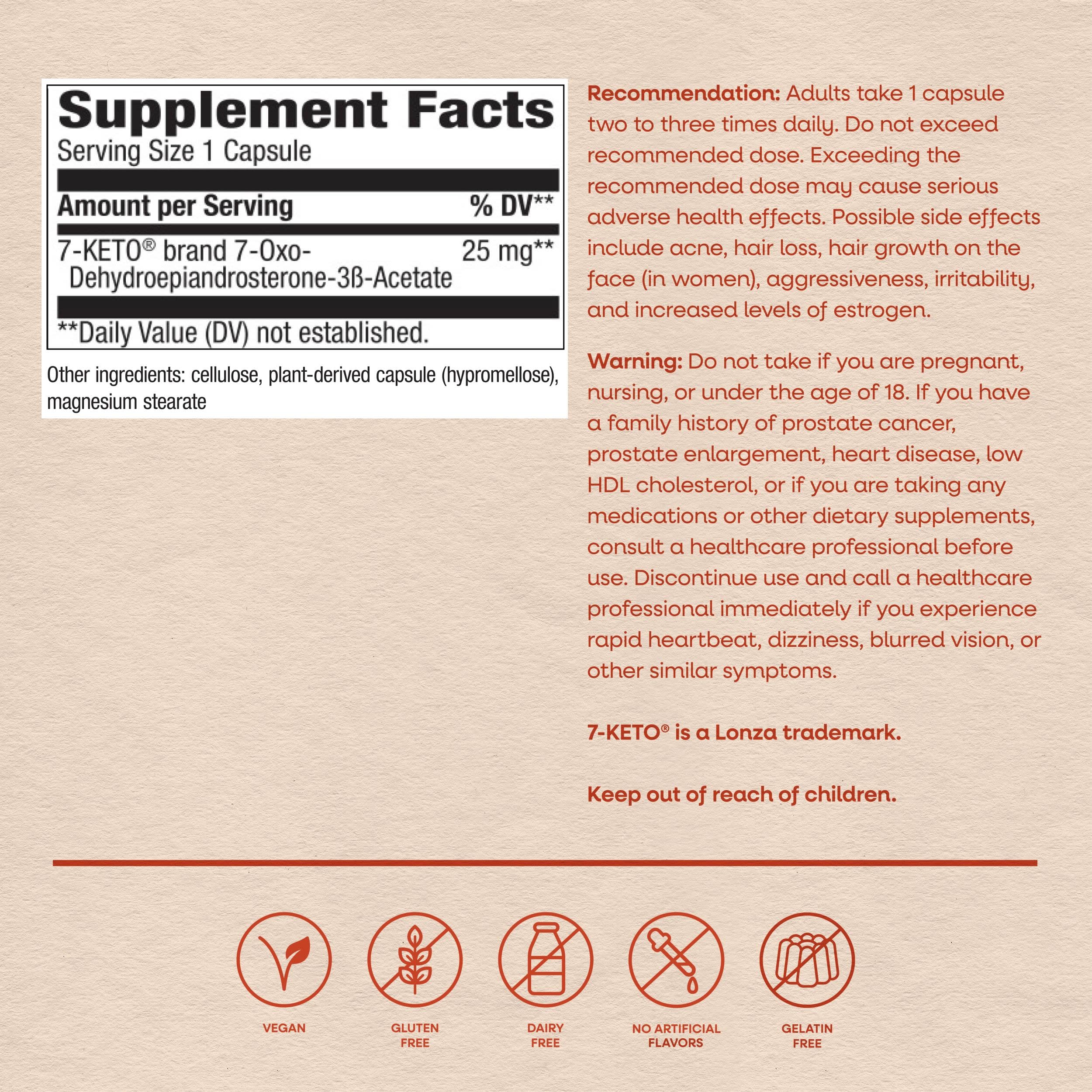 Nature's Way 7-Keto DHEA Metabolite, Energy Metabolism Support*, 60 ct — Amazon image 6
