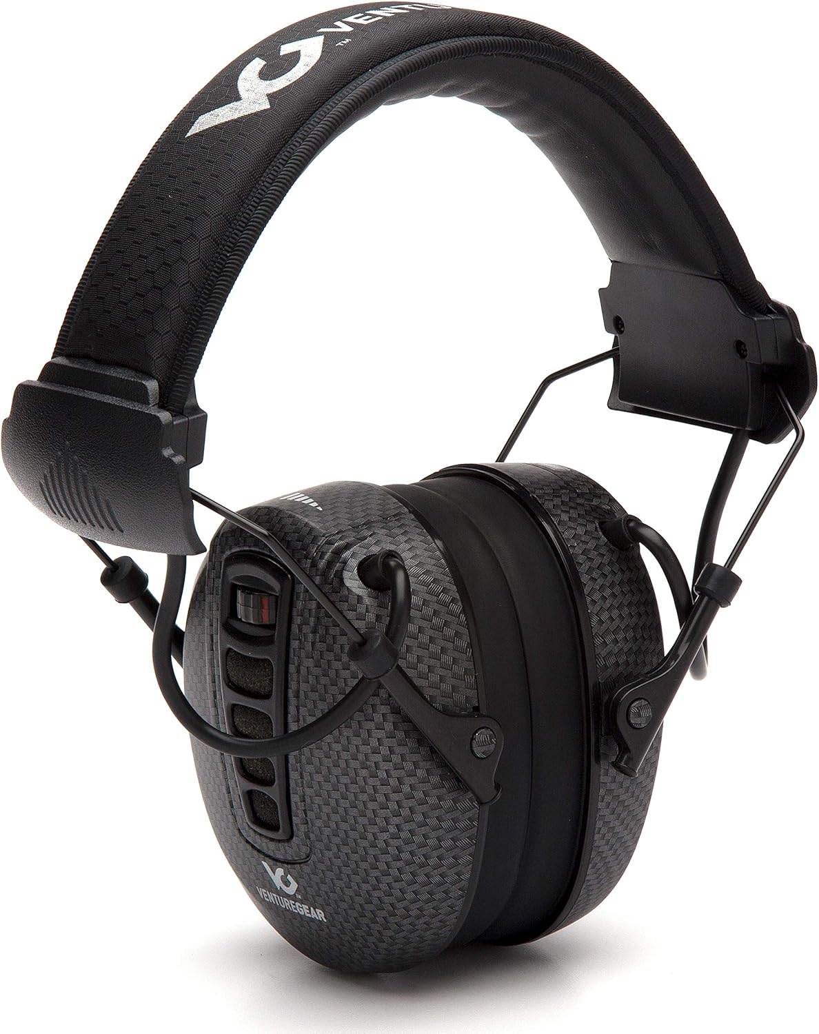 Venture Gear Clandestine Electronic Hearing Protection Earmuffs NRR 24dB, Black Graphite Pattern