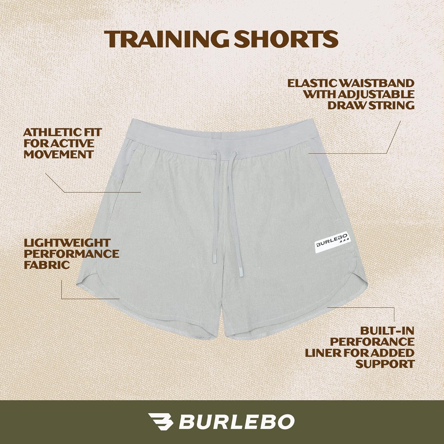 BURLEBO Men’s Running Shorts 5.5” Inseam – Lightweight Quick Dry Athletic Training Shorts with Liner
