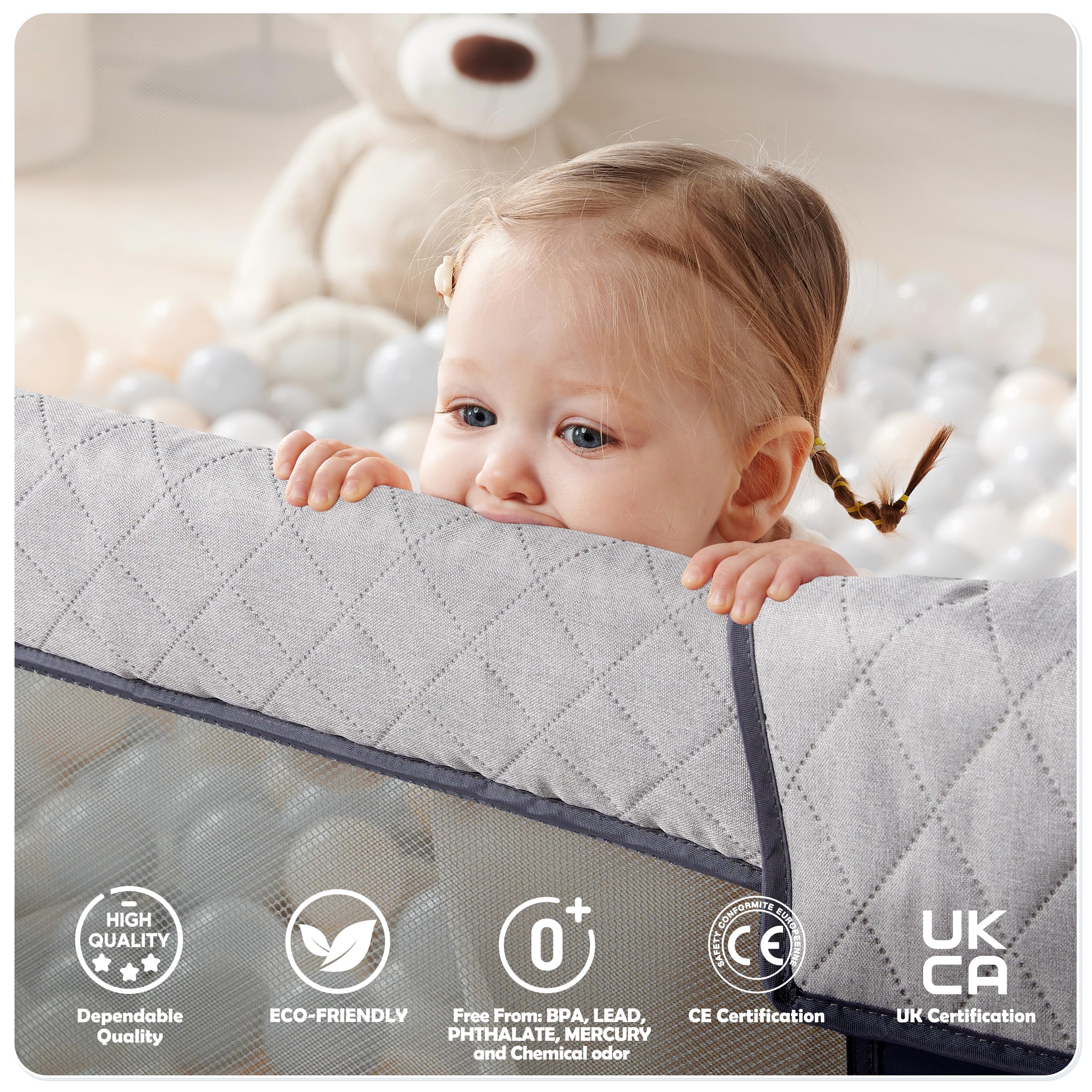 Sweeby Box per bambini, 150 x 180 cm (grigio siderale, 180 x 150)