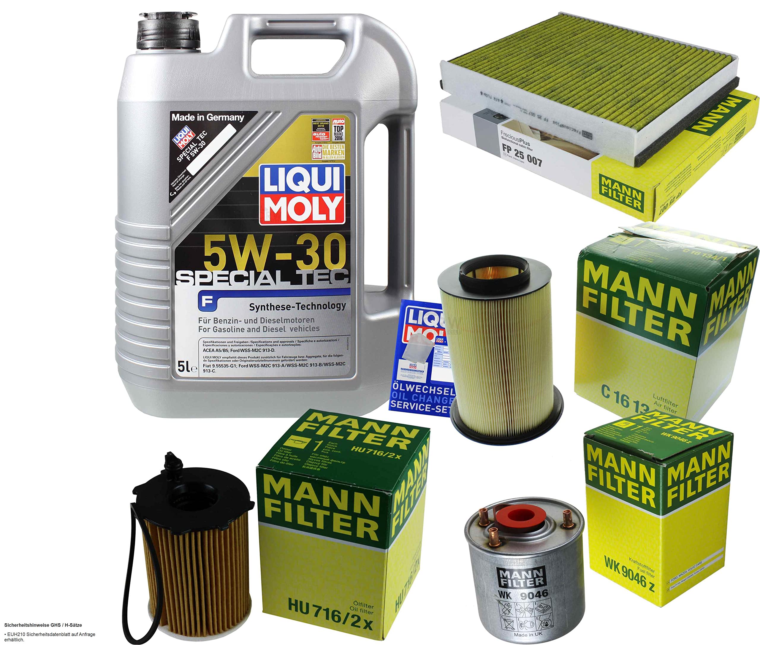 Inspektionspaket Filterset Mit Motoröl 5W-30 - Komplettset Für Land Rover & Jaguar
