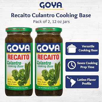 Goya Recaito Culantro Cooking Base, Minced Garlic, Purpose, 2-Pack, 12 oz