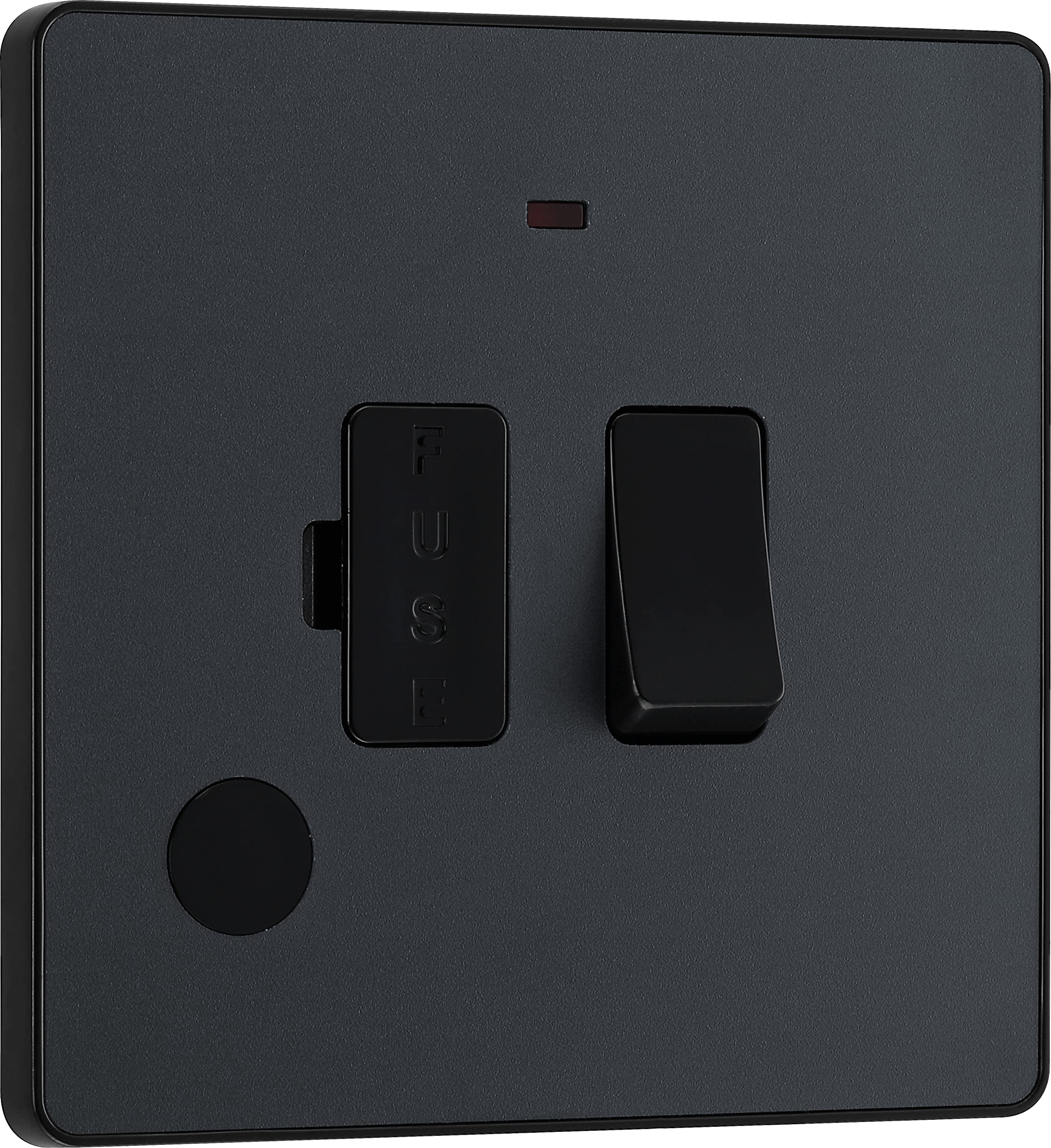 British General 13A 1 Gang 2 Way Low Profile Switched Led Indicator Fused Connection Unit Matt Grey