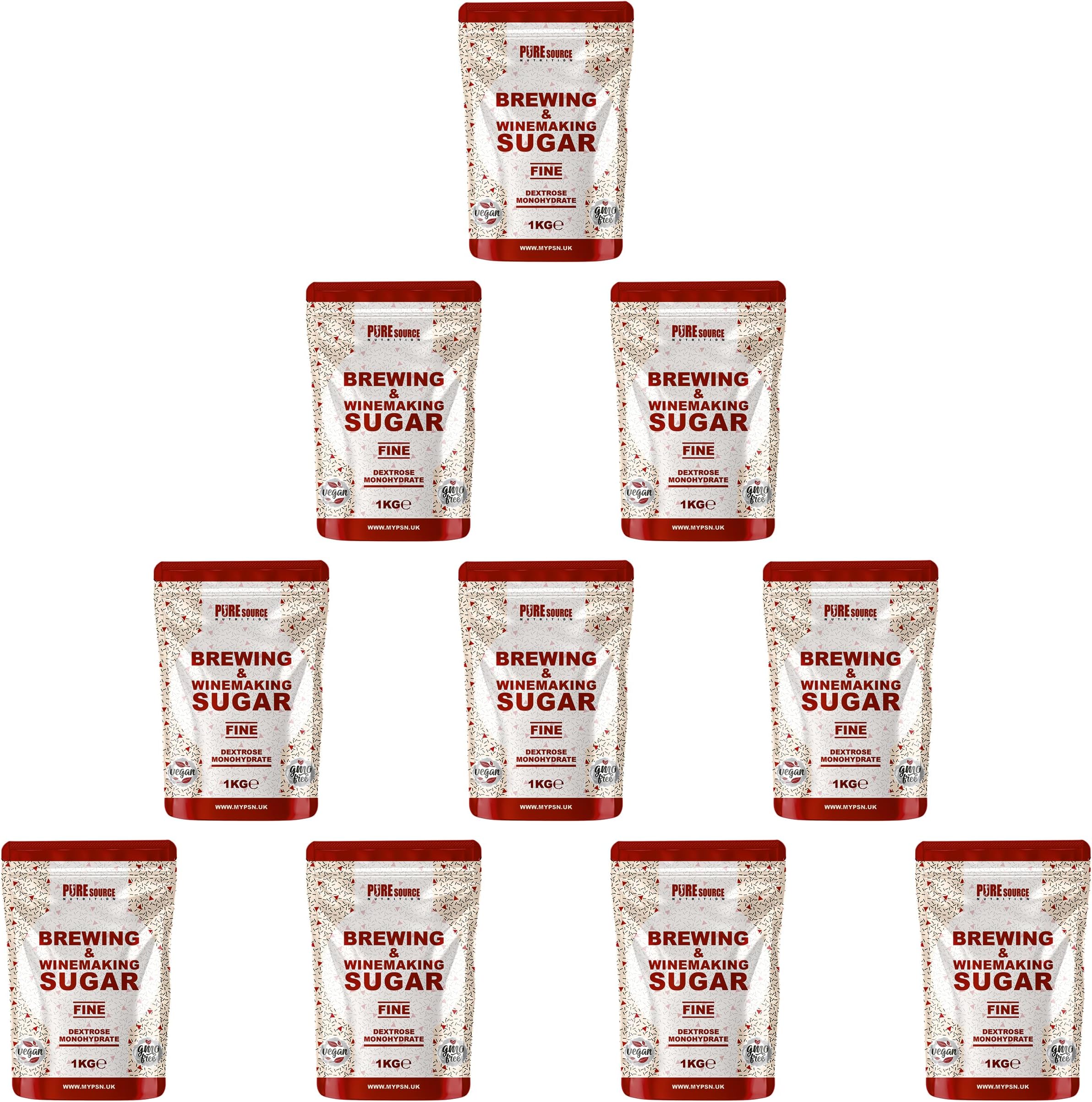 Pure Source Nutrition Brewing Sugar (Glucose) 1KG x 10 = 10KG Home Brew Beer, Lager, Cider, Wine, Spirits Kits, Beer Brewing, Wine Making Sugar