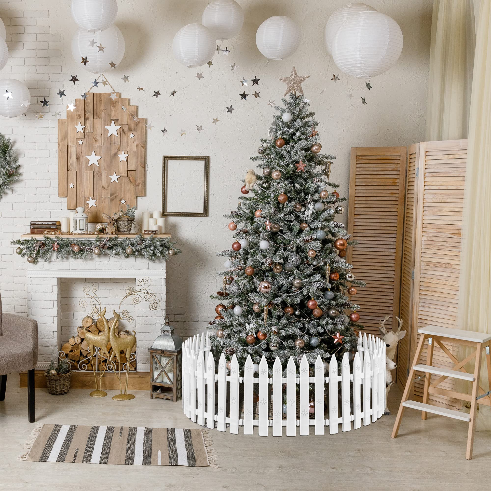 Amazon | ADXCO クリスマスツリーフェンス 30ピース 12インチ