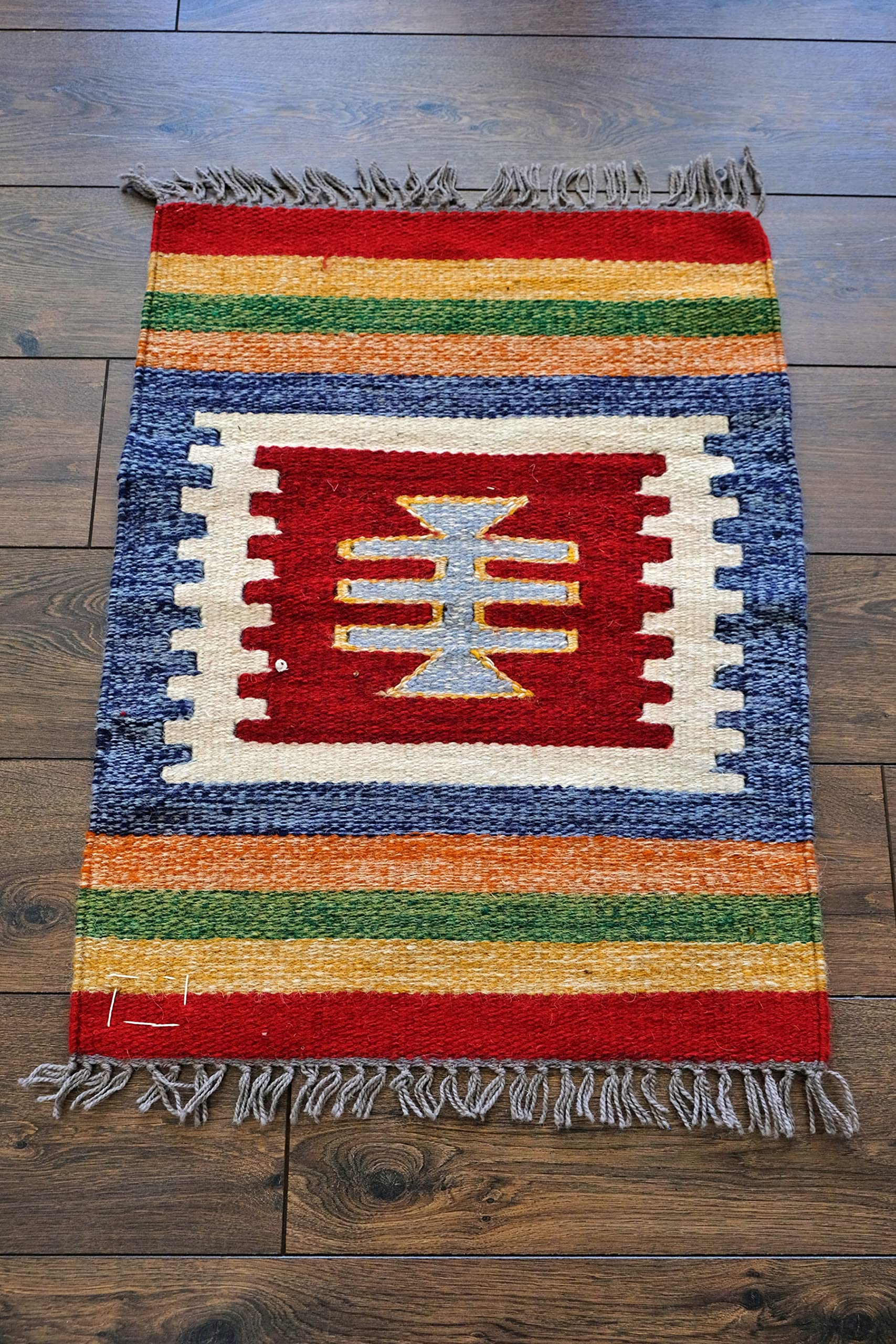 Tapis tissé à la main en pure laine Kelim pour l'entrée ou la chambre