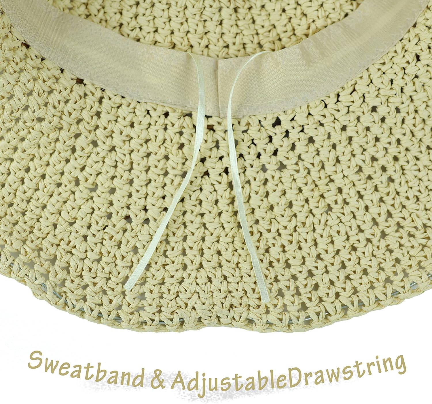 Women Sun Hat Wide Brim Floppy Beach Hat Breathable UV UPF 50+ Straw Hat Foldable Packable Summer Outdoor Cap - Image 5