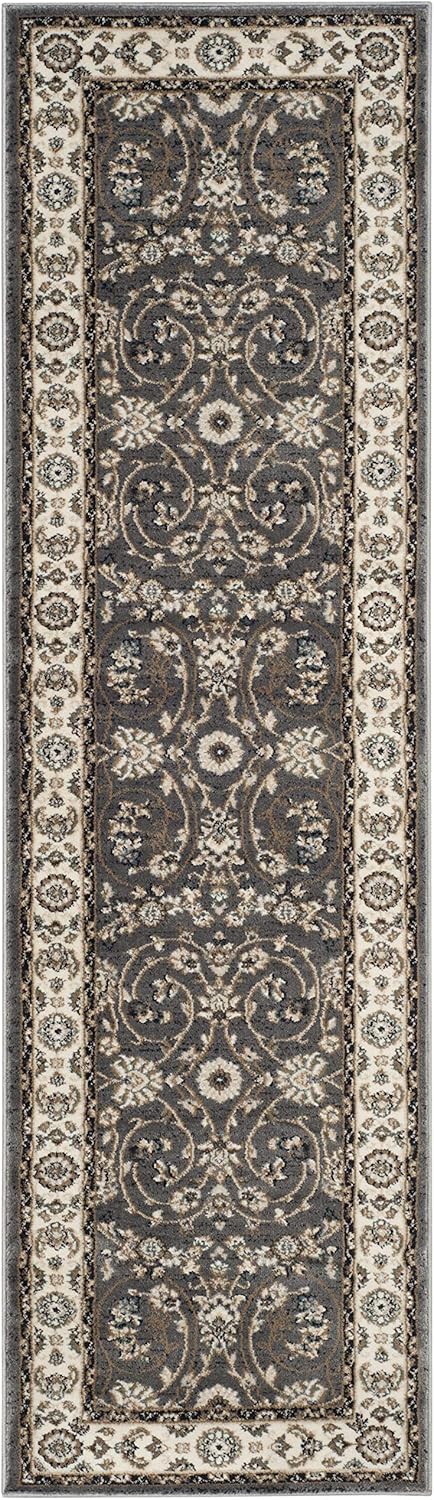 SAFAVIEH Lyndhurst Collection Runner Rug - 2'3" x 8', Grey & Cream, Traditional Oriental Design, Non-Shedding & Easy Care, Ideal for High Traffic Areas in Living Room, Bedroom (LNH340G)