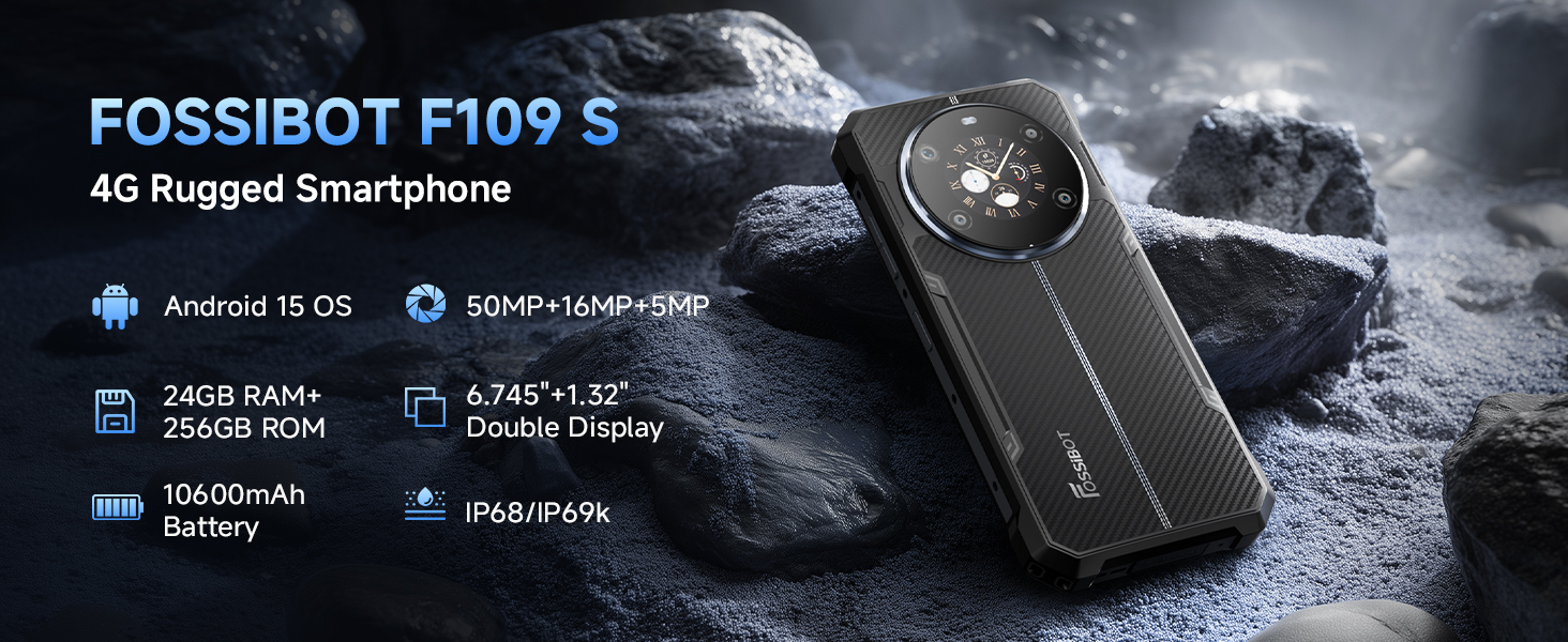 Amazon.com: FOSSIBOT F109S Rugged Phone Unlocked(2026), 24GB+256GB