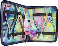 Vista 4 de The Beadsmith Juego de 6 piezas Chroma - Kit de herramientas para hacer joyas, acabado de titanio arcoíris, incluye 4 alicates con pinzas y tijeras