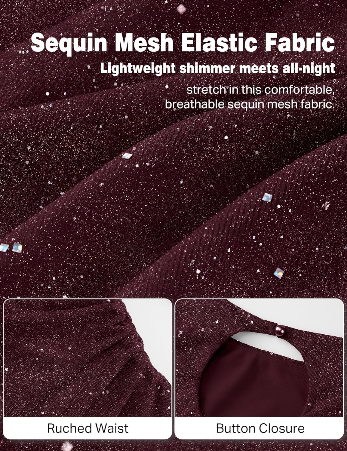 Aupuls Long Sleeve Sequin Prom Dresses for Teens Asymmetrical Going Out Women Party Cocktail Dress