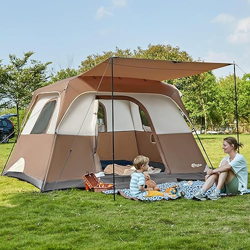 Miniatura 11 de PORTAL 6 | 8 | 10 Person Family Camping Tent with Porch, Big Family Camping Tent with Tall Height, Good Ventilation, Water Resitant Large Tent for