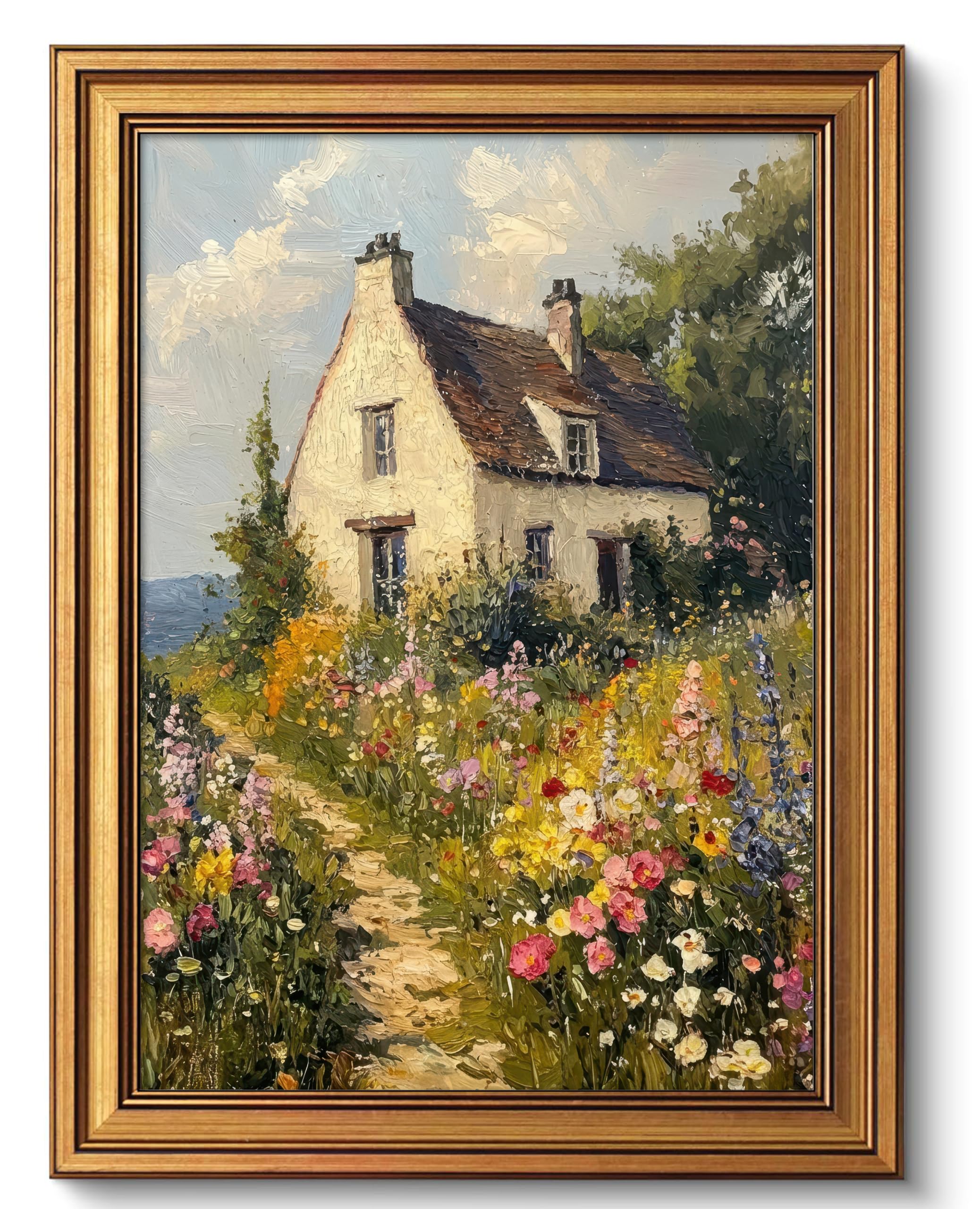 NALEPS French Country Framed Wall Art, Country Wildflower Wall Decor, 12x16