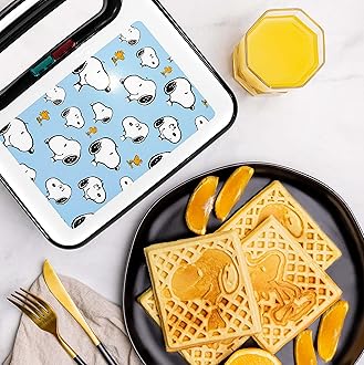 Uncanny Brands Peanuts Waffle Maker - Make Snoop and Woodstock Waffles - Kitchen Tool