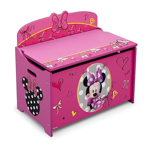 Delta Children Deluxe Toy Box - Greenguard Gold Certified, Disney Minnie Mouse