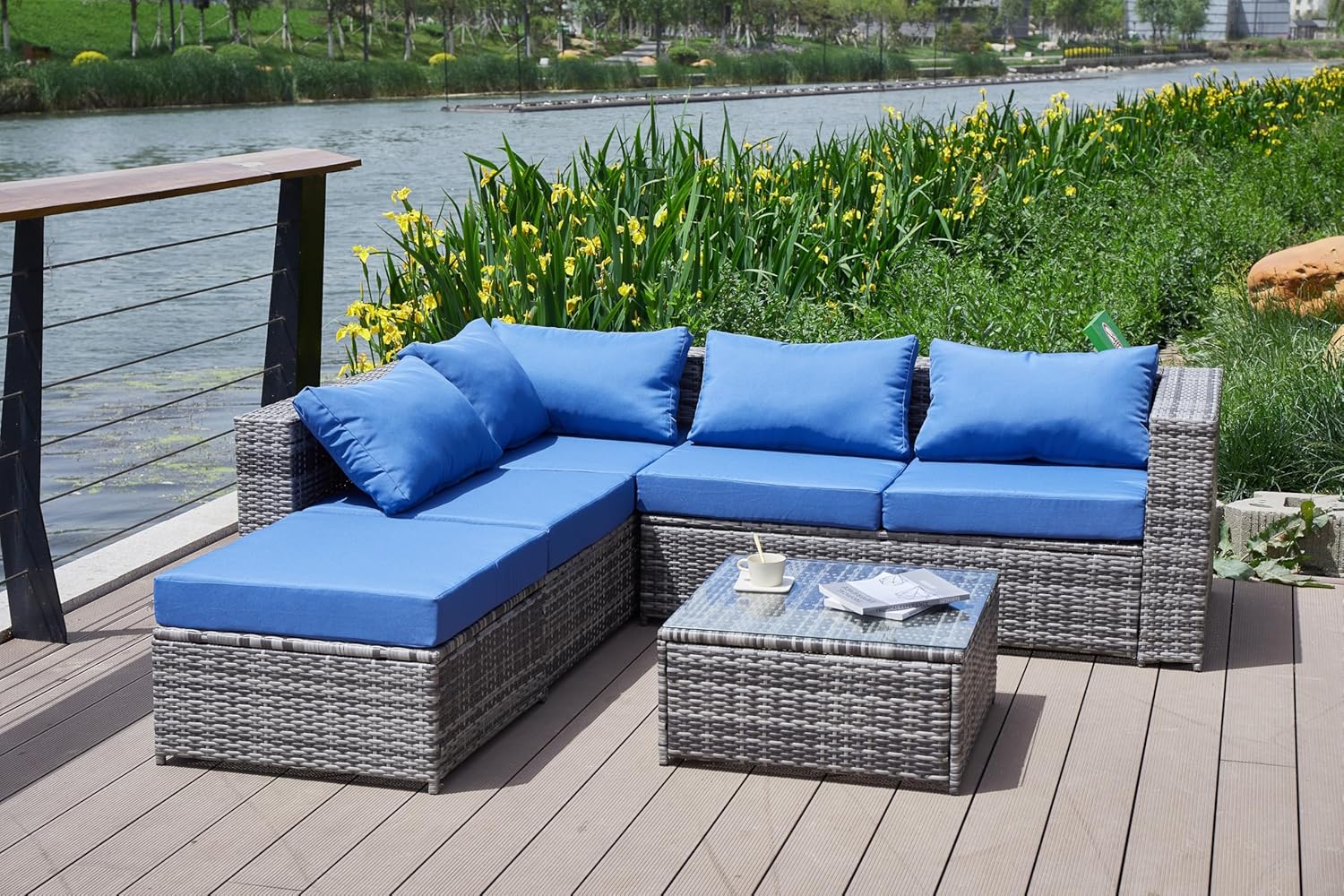 Patio Sofa with Cushions
