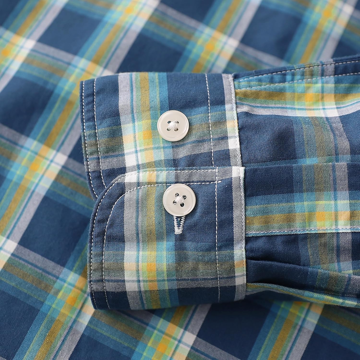 Dubinik® Mens Long Sleeve Button Down Shirts Casual Plaid Shirt with Practical Double Pockets Comfortable and Soft - Image 5