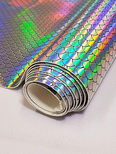 Miniatura 9 de Fabric Empire The Yard - Escamas holográficas de vinilo en relieve, tela brillante de sirena de 54 pulgadas de ancho, vendido por The Yard
