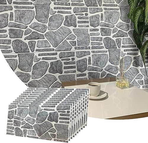 Miniatura 1 de Dundee Deco Paneles de pared 3D revestimiento paneles de pared con aspecto de piedra dorada avellana marrón revestimiento de espuma de poliestireno