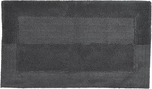 Miniatura 3 de Eco Living Havanna - Alfombra de baño reversible de algodón (33.5 x 59.1 pulgadas, gris pizarra)