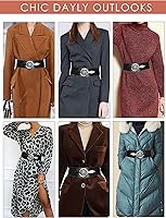 Vista 29 de TeeYee Cinturones de cuero elásticos renacentistas cintura elástica retro cinturón vintage moda medieval cinturón gancho cinturón Negro