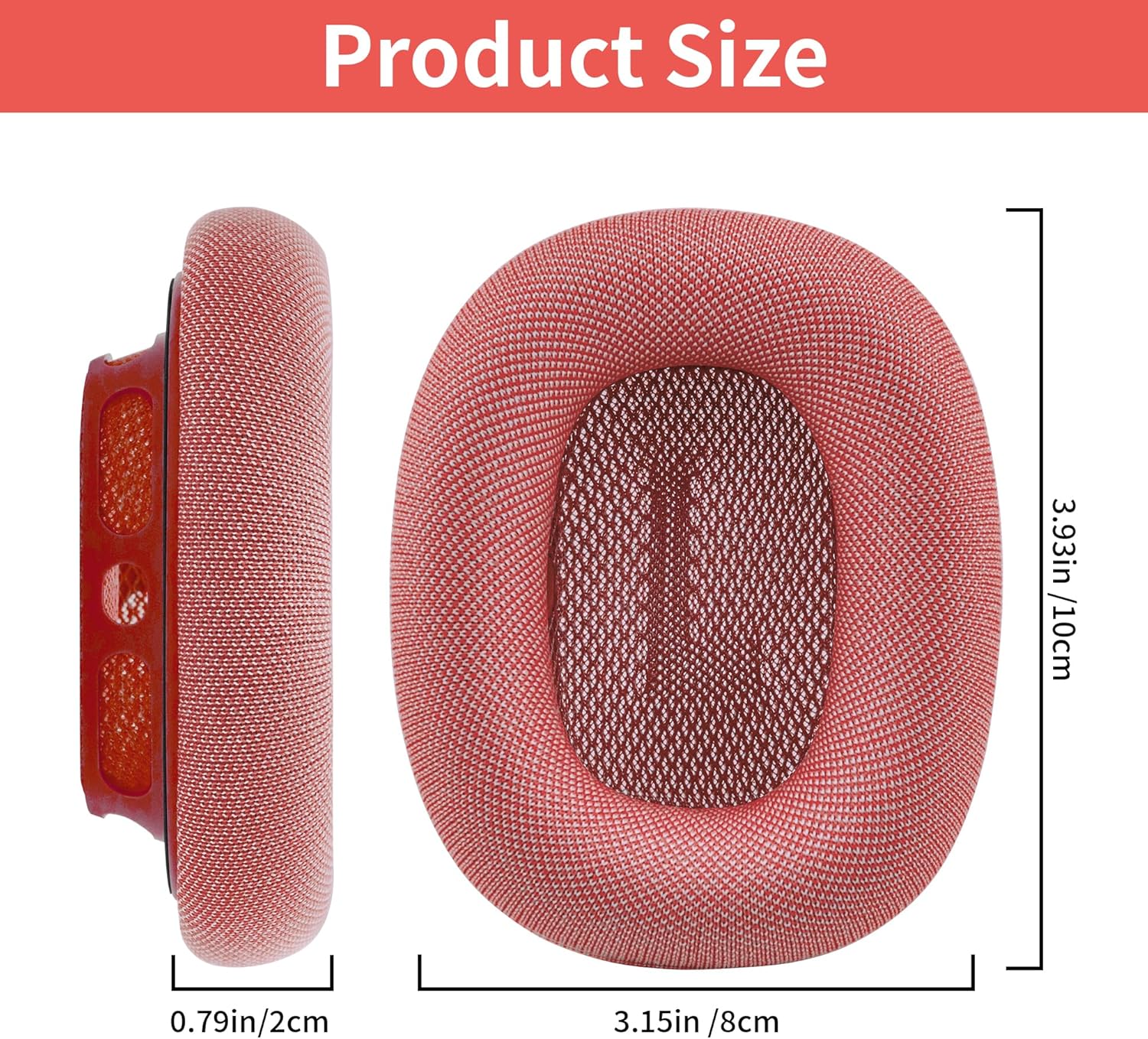 Replacement Ear Cushions for Apple AirPods Max Upgraded Memory Foam Pads with Durable Fabric, Sound Insulation and Noise Reduction, Strong Magnetic Fit, Sweat-Resistant, Breathable Comfort(Pink)