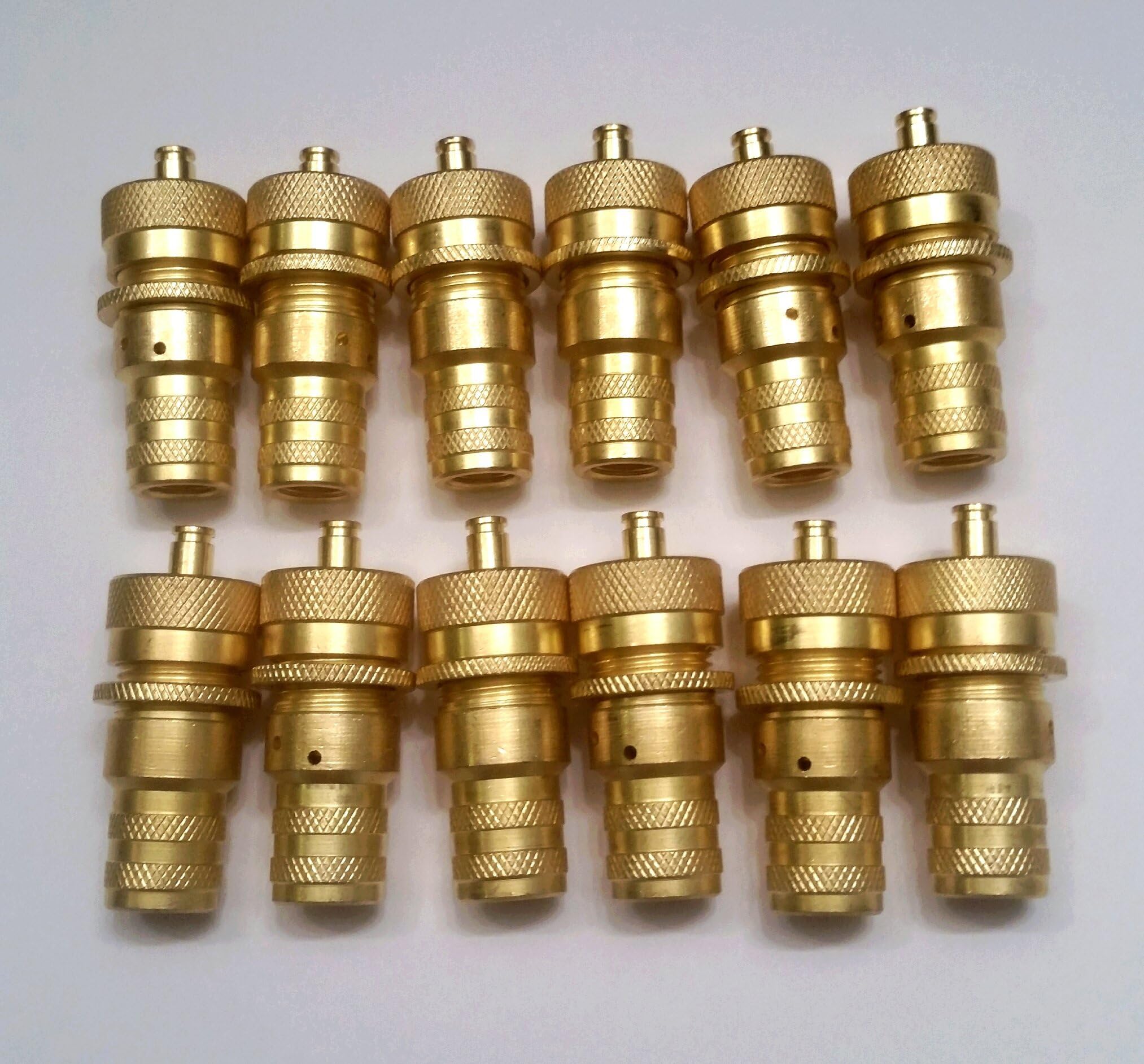 12 Brass Adjustable Automatic TIRE DEFLATORS 4×4 Offroad with Instructions and Colored CASE