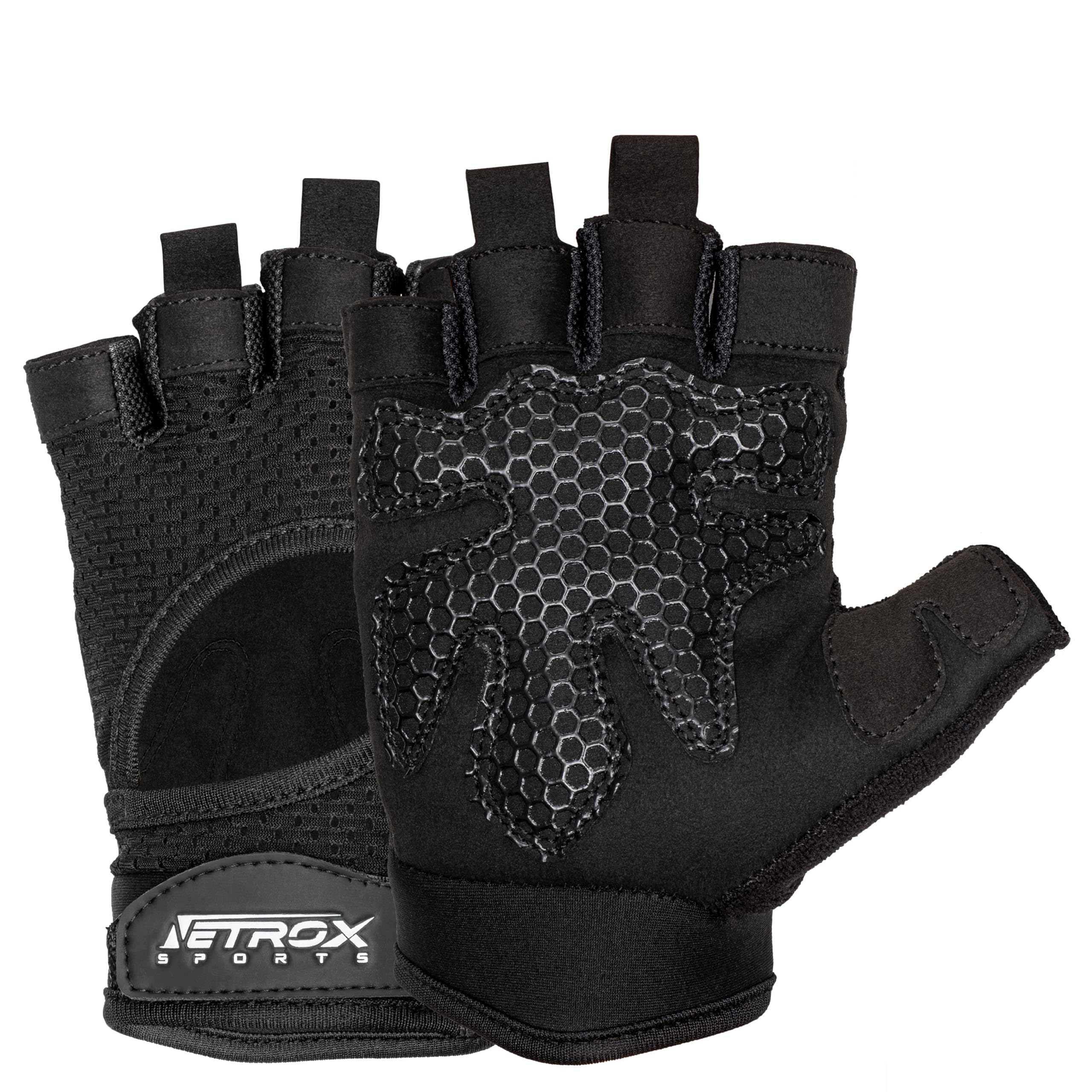 NetroxSports - atmungsaktive Sporthandschuhe mit extra Grip - Krafttraining, Fahrrad fahren Fitness Handschuhe Gym - Herren & Damen - Trainingshandschuhe Fitnesshandschuhe Sport Fahrradhandschuhe