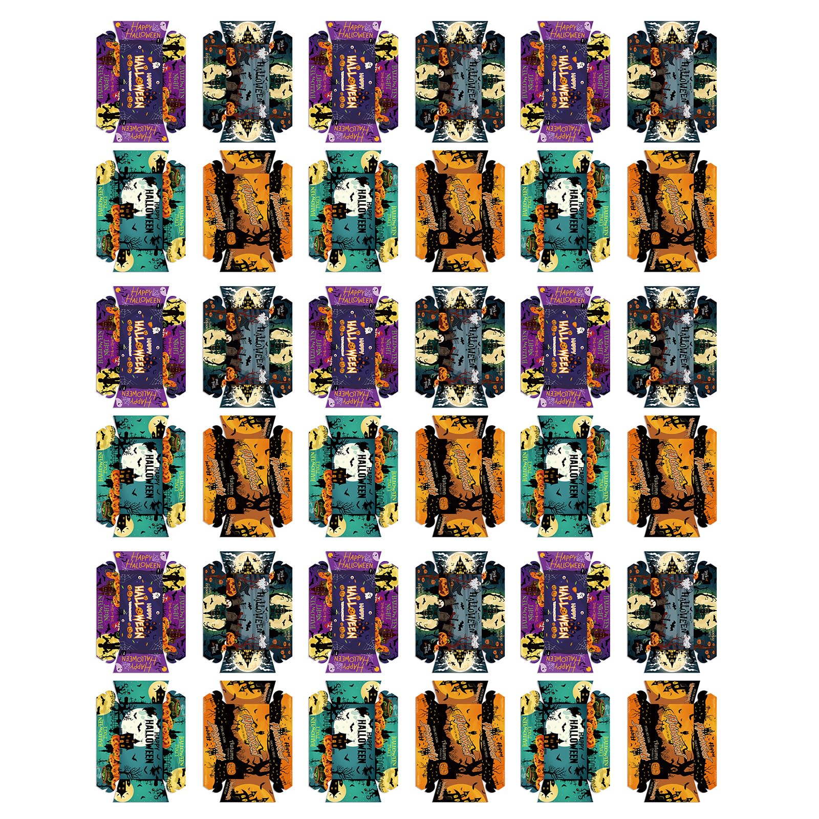 Nucelit 4/8 / 12 / 16Pcs Seasonal Paper Snacks Container Halloween Themed Paper Serving Dishes for Event Entertaining Halloween Party Supplies