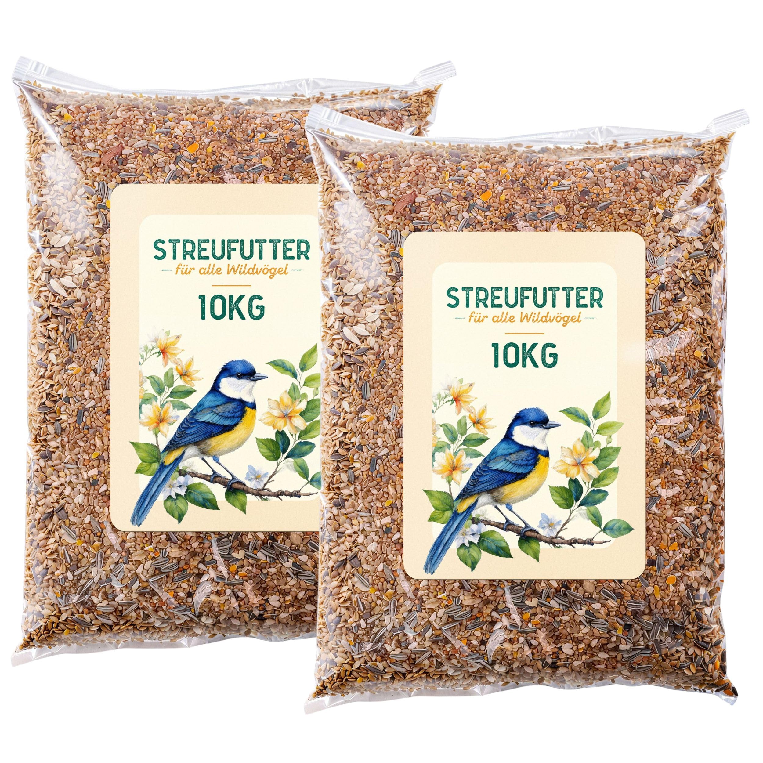 Blumixx Wildvogelfutter 20kg - ganzjähriges Vogelfutter Winterfutter - energiereiches Fettfutter mit Sonnenblumenkernen Getreide Saaten - proteinreiches Premium Futter für Vögel