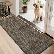 COSY HOMEER Door Mat 20" x 48" Non-Slip Washable Entryway Rug,Dirt Trapper Door Mat Indoor Entrance,Stain Resistant Absorbent Welcome Mats for Front Back Doormats and Wet Shoes,Light Brown